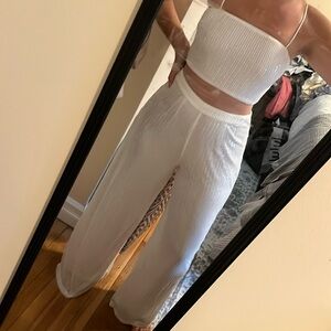 12th Tribe set: Soiree Sequin top and pants, size small in white
